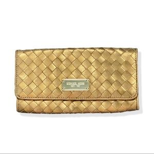 Vintage Michael Kors Gold Weave Clutch Handbag